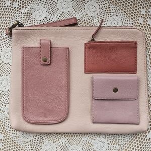 Anthropologie Leather Tech Pouch Wristlet/Clutch Used